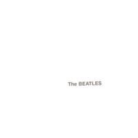 Cover of the album “The Beatles”, with the title of the album written on a white background