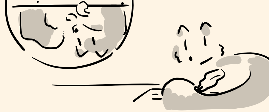 Cover art of the game. A fox holding a pen with its tail, writing at a desk. Next to it is the lower half of a circular badge, depicting a reclining fox.