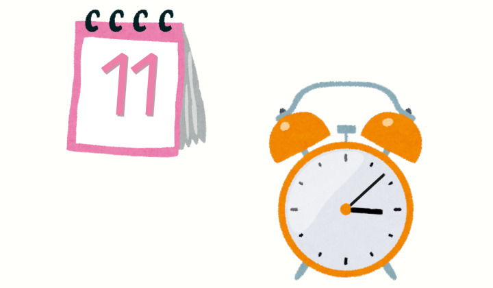 Game screenshot containing an alarm clock for medication reminders and a calendar.